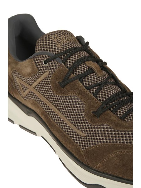 Sneakers Herno Maggiore in Suede e Mesh Militare